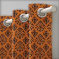 thumbnail image 4 of S4sassy Cotton Duck Flourish Damask Orange Double Panel Eyelet Living Room Door Curtains- 54x84 Inches, 4 of 5