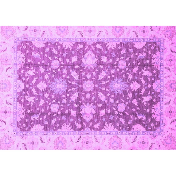 Ahgly Company Indoor Rectangle Oriental Purple Traditional Area Rugs, 2' x 4'