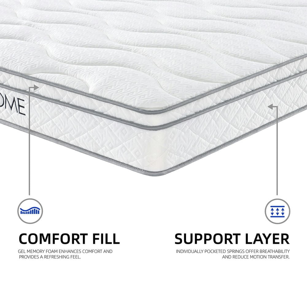 Barara King King Size Mattress,12 Inch Hybrid Mattress in a Box with Gel Memory Foam,Individually Wrapped Pocket Coils Innerspring for Breathable and Durable Support