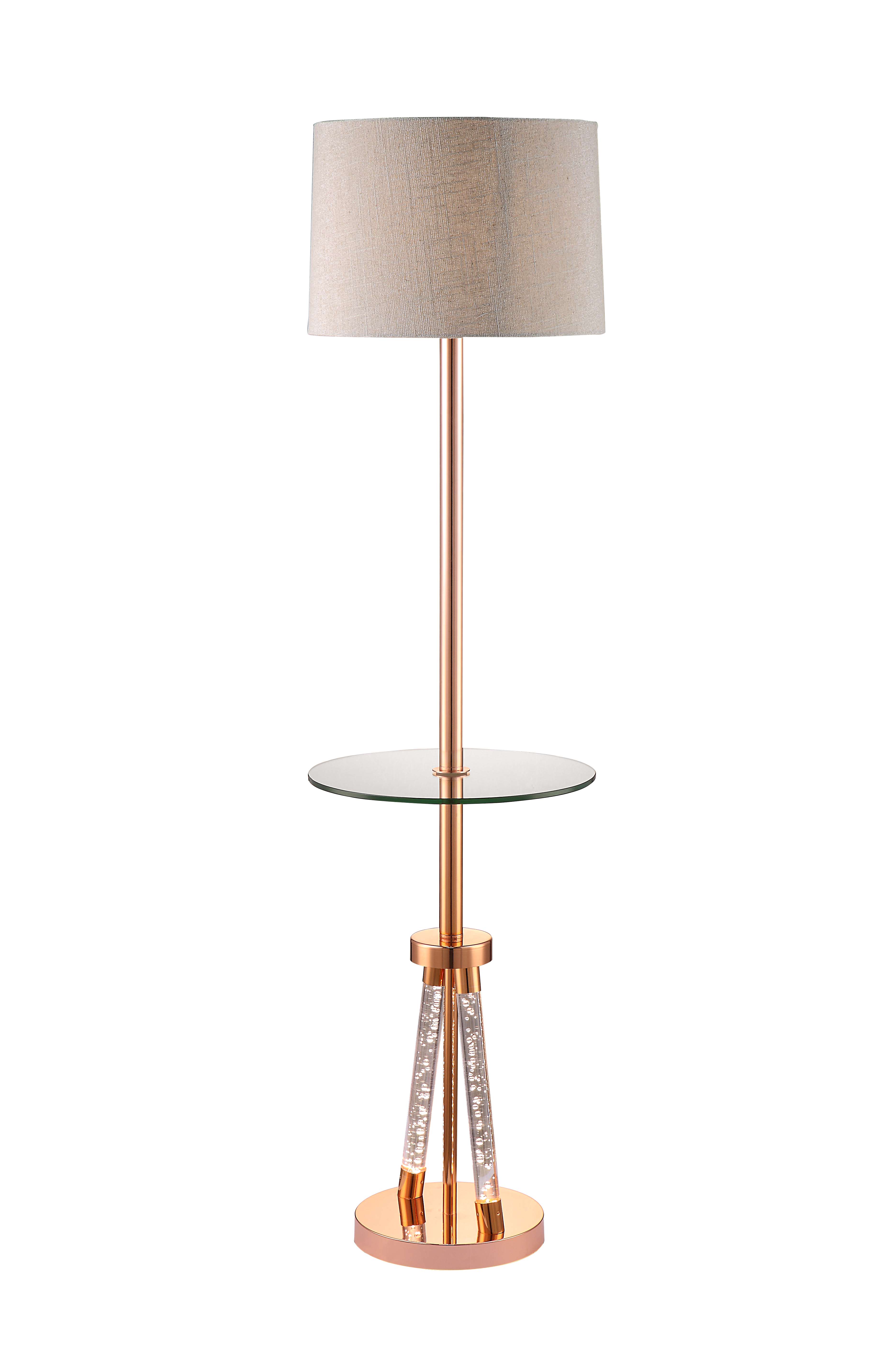 ACME Cici Rose Gold Floor Lamp with LED Light Bulb