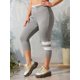 thumbnail image 1 of Tallas grandes Impresión a rayas Marled Capri Leggings Rosegal Leggings de talla grande, 1 of 5