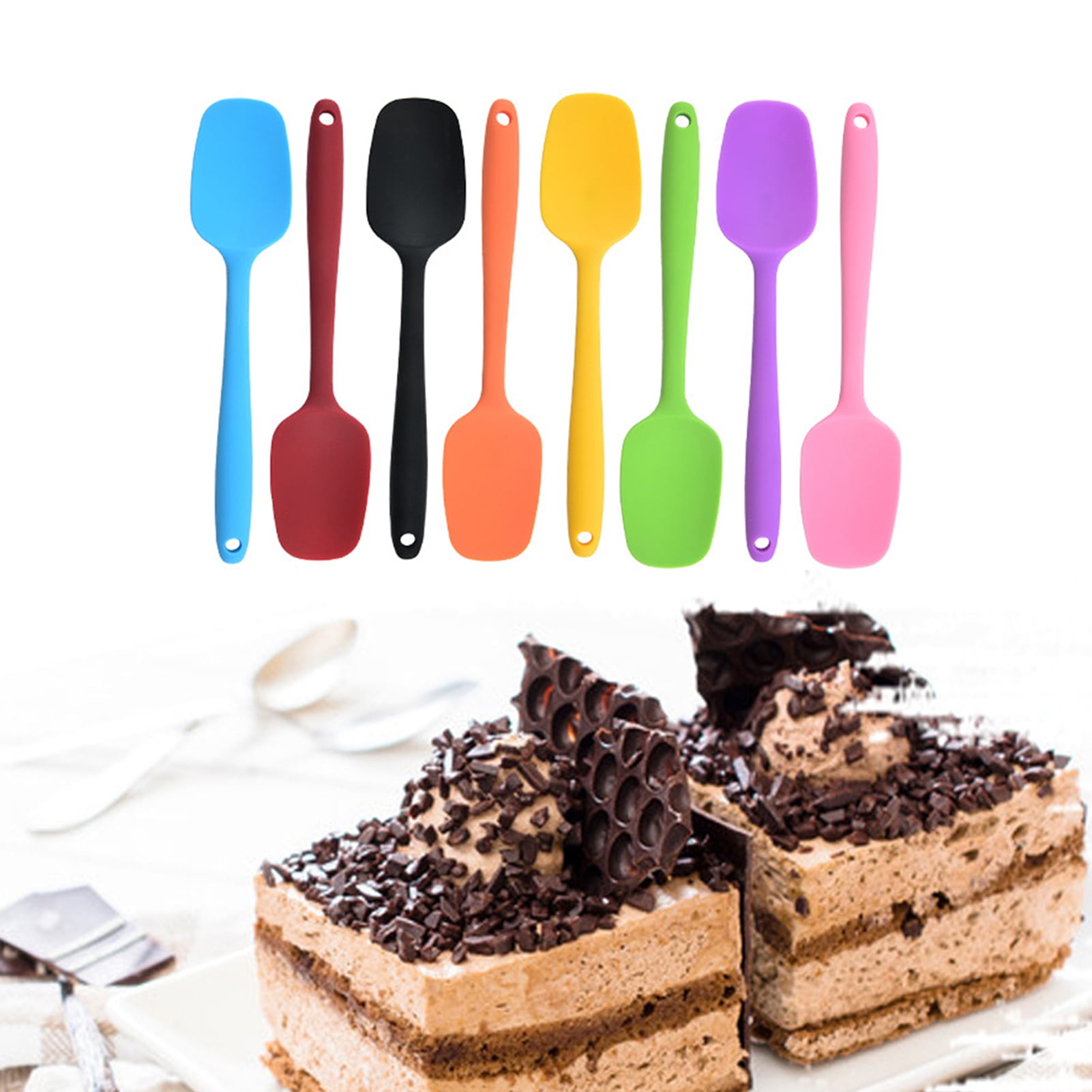 WALFOS Cake Butter Spatula Silicone Spoon Mixing Spoon Long