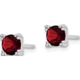 thumbnail image 2 of Sterling Silver Rhodium-Plated Round 5mm Garnet Post Earrings (5 X 5) Made In Thailand qe15116ga, 2 of 5