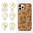 thumbnail image 4 of Case Yard Wooden Case Outside Soft TPU Silicone Slim Fit Shockproof Wood Protective Phone Cover for Girls Boys Men and Women Supports Wireless Charging Hands and Ohm Design case for iPhone-12-Pro-Max, 4 of 7