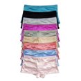 thumbnail image 1 of 6 pieces Women Silky Smooth Lace/Plain SATIN Bikini/Boyshorts Panty S-XL (XL), 1 of 2