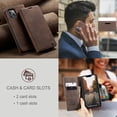 thumbnail image 6 of for iPhone 13 Wallet Case with [RFID Blocking] Retro Premium PU Leather Flip Folio Strong Magnetic Closure, Kickstand, Card Slots, Flip Book Style Cover For Apple iPhone 13,
Coffee, 6 of 11