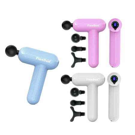 Massage Gun for Athletes - Portable Handheld Electric Muscle Massager - Pain Relief and Stress Relief - 3 Heads and 5 speeds to Make Your Body Feel Young Again - Blue
