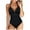 Black, variant on Ovticza Women's One Piece Swimsuit Ruffle Cutout Swimdress Tummy Control V Neck Wrap Swimwear Pink L