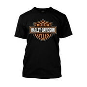 Men's Orange Bar & Shield Black T-Shirt 30290591, Harley Davidson