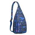 thumbnail image 1 of Sunset Turtle Sling Backpack - Tropical Ocean & Beach Print, Fashionable Crossbody Bag for Students & Office Workers, 1 of 4