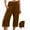 25 Coffee, variant on Flowy Capri Pants for Women Ruch High Waisted Wide Leg Pants Summer Casual Loose Fit Comfy Drawstring Hem Cropped Pants