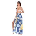 thumbnail image 3 of FORMRS Womens Beach Sarong Semi-Sheer Bikini Wrap Skirt Swimsuit Cover-ups, Retro Plaid Lemon, 3 of 7