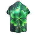 thumbnail image 4 of JURANMO St. Patricks Day Printed Hawaiian Shirt for Men, Men's Casual Beach Summer Shirts Novelty Graphic Tees Vacation Tops Green XXXXXL Fall Savings, 4 of 5