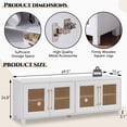 thumbnail image 2 of JYED Mid Century Modern TV Stand for TVs up to 75", with Gold Hollow Metal Mesh Decorated, Boho TV Console with Storage Cabinets, Black TV Stand for Living Room, 69.5"x15.6"x24.8", 2 of 17