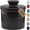 Black, variant on White Ceramic Butter Crock with Lid Countertop Keeper for Bread and Toast