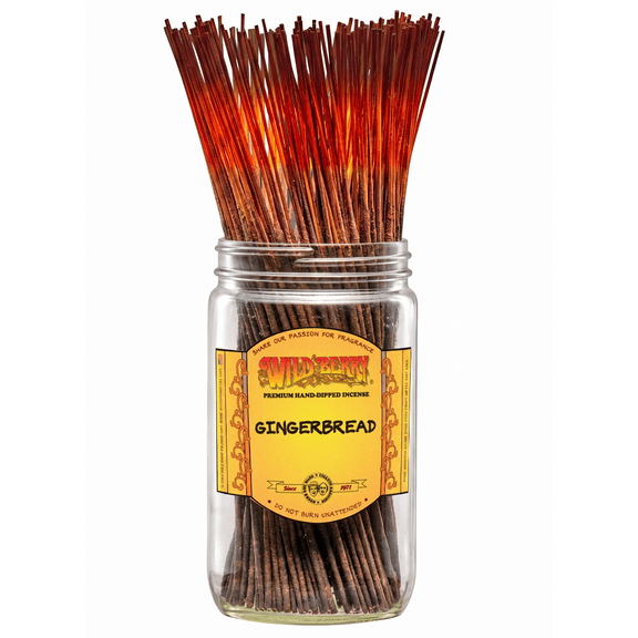 Wild Berry Gingerbread Incense Sticks, 100 Count Hand-Dipped Aromatic Incense