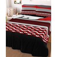 thumbnail image 3 of Quilts Full Size Bedding Set, Red Black Grey Stripes Lightweight Quilted Comforter, Abstract Lines Geometric Modern Soft Reversible Bedspread Coverlet with Pillow Covers for All Season, 78" x 90", 3 of 7