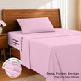 thumbnail image 5 of Lux Decor Collection Twin XL Bed Sheets - Brushed Microfiber 3 Piece Bed Sheets Set upto 16 inches Deep Pocket, Pink, 5 of 10