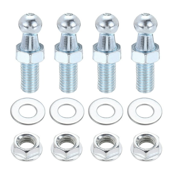 M8 x 0.5" Stainless Steel Ball Stud Bolt, Silver 4pcs