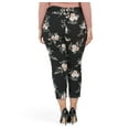 thumbnail image 2 of J&L WHITE Women's Plus High Rise Floral Print Techno Crepe Tie Belt Pull On Pants-Black / 1X, 2 of 3