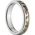 thumbnail image 3 of 4mm Half-Round Titanium Ring with a Mossy Oak Duck blind Camo Inlay, 3 of 3
