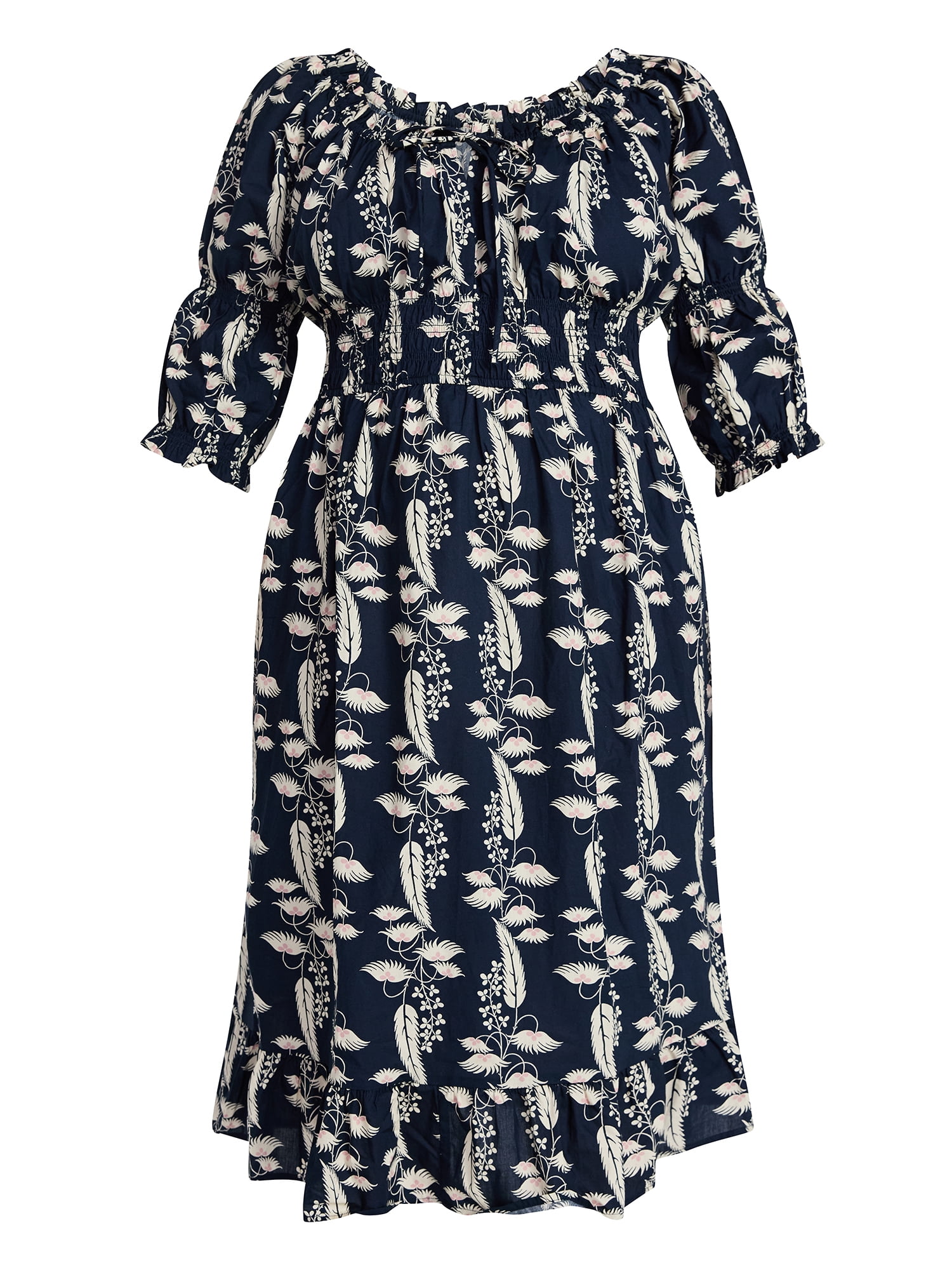 Terra & Sky Women's Plus Size Smocked Waist Dress, Sizes 0X-4X