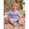 thumbnail image 6 of BemeyourBBs Toddler Baby Boys Summer Clothes Infant Baby Boy Crayfish Outfits Lobster Letter Embroidery Short Sleeve T-Shirts Elastic Waist Stripe Shorts Set Toddler Boys Summer Outfit, 6 of 9