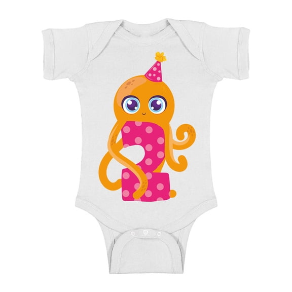 Awkward Styles 2nd Birthday Baby Bodysuit Cute Octopus Romper