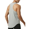 thumbnail image 2 of Fangasis Men Summer Top Sleeveless Tank Tops Solid Color Vest Mens Breathable T-shirt Moisture Wicking Running Tee Gray XL, 2 of 5