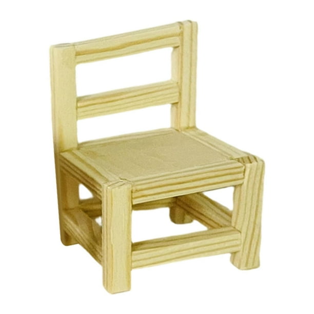 Accesorios decorativos en miniatura realistas para casas de muñecas Silla de 4x6 cm