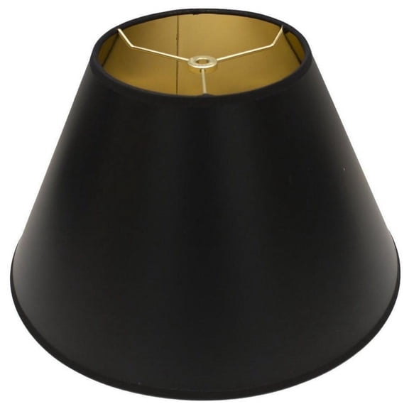 Urbanest Coolie Lamp Shade, 6x12x8", Black Parchment With Gold Liner