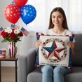 thumbnail image 2 of 2 Pack Outdoor Waterproof Throw Pillow Covers,Independence Day Texas Flag Star Red Plaid Decorative Patio Pillowcases for Chair Couch Sofa 16x16in, 2 of 9