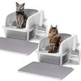 thumbnail image 1 of Caja de arena para gatos Henkelion de acero inoxidable, 26 L, extra grande, 1 of 9