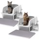 thumbnail image 1 of Caja de arena para gatos Henkelion de acero inoxidable, 26 L, extra grande, 1 of 9