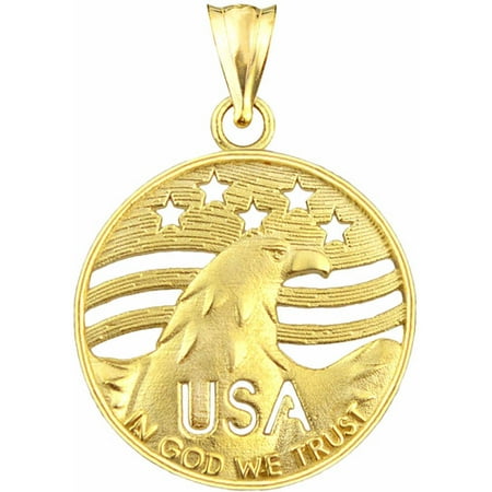 US GOLD 10kt Gold USA With Eagle Charm Pendant