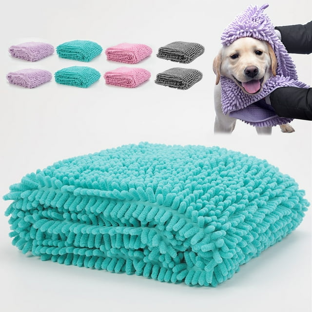 Dog Towels 2PCS,23.62x13.78in,Super Absorbent Pet Grooming Towel Microfiber Quick-Dry Bathing Post-Swim Drying for Large & Small Dogs(Blue)