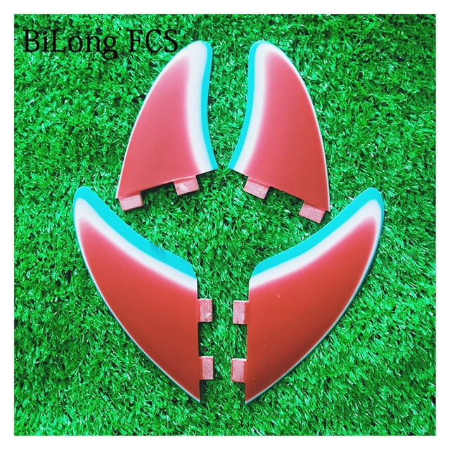 Ensemble de 4 Ailettes de Planche de Surf pour FCS Box Taille TG+TP Multicolore GFK Fibre de Verre L +M