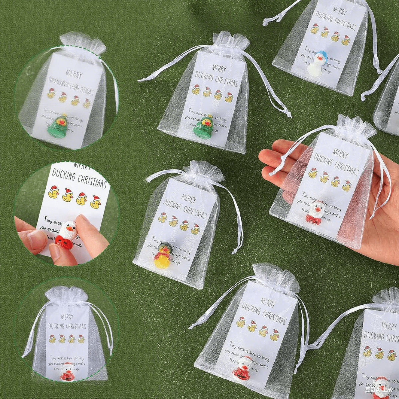 Employee Appreciation Gifts Bulk Thank You Gifts Resin Ducks Inspirational Cards Organza Bag for Christmas Graduation Office Employee Coworker Relationship End of Year (30 Pcs Set)