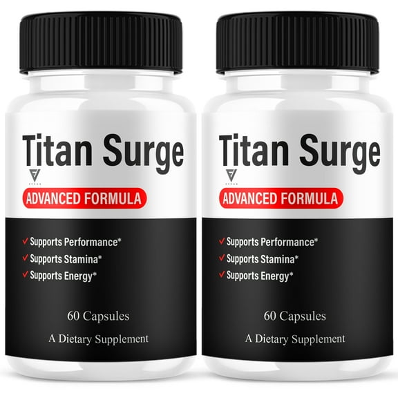 (2 Pack) Titan Surge Maximum Performance Support, TitanSurge Advanced Daily Health Support (120 Capsules)