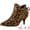 Leopard, variant on Women's Pointed Toe Bow Cutout Kitten Heel Ankle Boots Black 9