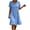 02# Blue, variant on Ihhxva Linen Dress for Women Crew Neck Short Sleeve Color Block Button Detail Summer Shift Mini Casual Beach Party Sundress S-3XL