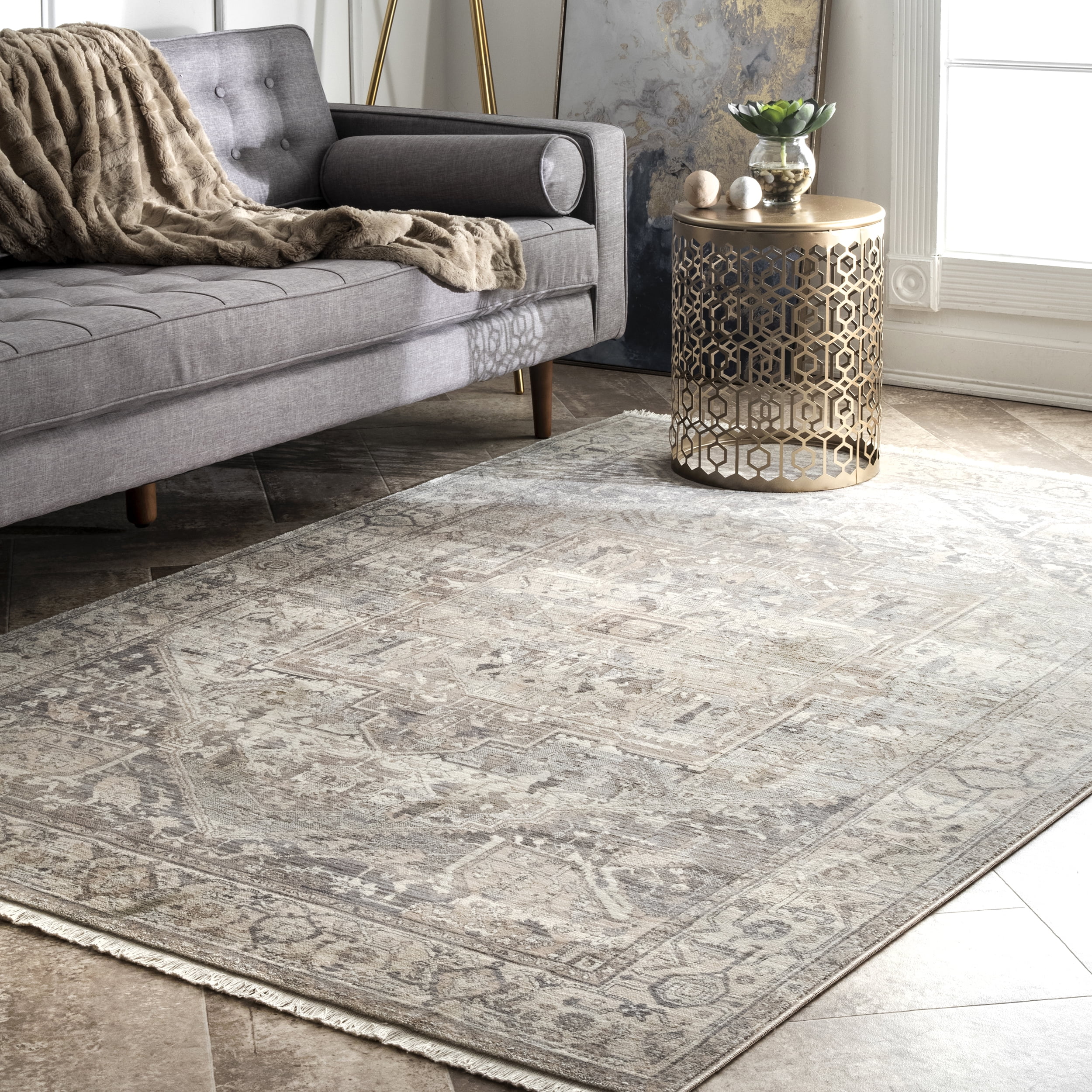 nuLOOM Ethel Medallion Fringe Area Rug or Runner