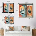 thumbnail image 4 of Designart "Vintage RMS Titanic Postal Stamp I" Boat Framed Wall Art Set Of 2 - Modern Red Frame Gallery Set For Office Decor, 4 of 6