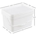 thumbnail image 2 of 3 Gallon White Plastic Square Bucket with Lid for Food Storage, 4 Pcs Rectangular Utility Plastic Bucket Pail with Lid and Handle$$Tools & Hardware Other, 2 of 7
