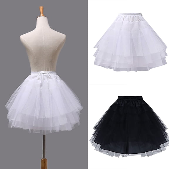 Skirts for Women Carnival Solid Color Layered Petticoat Ladys Tutu Underskirt Casual Comfortable Womens Skirt Black C