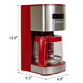 thumbnail image 3 of Kenmore Cafetera Programable de 12 Tazas, Cafetera Roja y de Acero Inoxidable con Pantalla Digital, Temporizador, Control de Aroma, Filtro de Agua con Carbón, Preparación Regular/negrita, 3 of 5