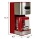 thumbnail image 3 of Kenmore Cafetera Programable de 12 Tazas, Cafetera Roja y de Acero Inoxidable con Pantalla Digital, Temporizador, Control de Aroma, Filtro de Agua con Carbón, Preparación Regular/negrita, 3 of 5