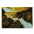 thumbnail image 2 of Beach Cutting Board, Sunset and Waves over Tropical Wild Rocks on Beach Heaven Nature Summer Calm Print, Decorative Tempered Glass Cutting and Serving Board, Large Size, Orange Grey, by Ambesonne, 2 of 5