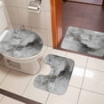thumbnail image 4 of Grey Ombre Marble Bath Mat 3 Piece Bathroom Rug Set, Gray Marble Crack Abstract Modern Non Slip Bath Rug Contour Mat and Toilet Lid Cover, Absorbent Shower Mats Soft Bath Rugs and Mats Sets, 4 of 8