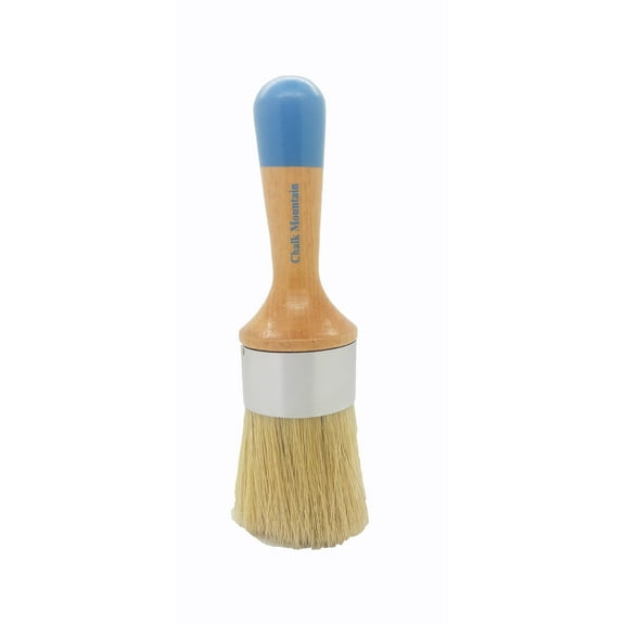Ergonomic Large Round Boar Hair Paint Bristle Furniture Wax Brush with Durable Varnished Handle